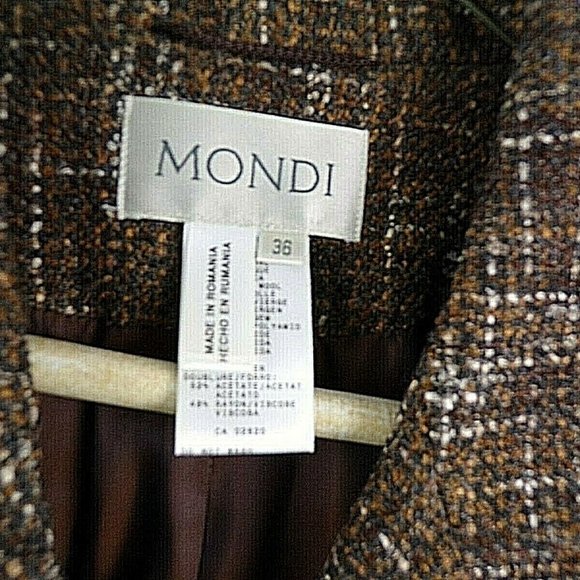 Vintage Mondi fully lined brown mingled Jacket - Picture 2 of 8